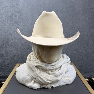 Stetson Rancher 4 WF3200 Bone Long Oval Cowboy Hat Size 7 1/8 Felt